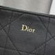 Replica Borsa Dior Trianon con catena agnello piatta Macrocannage Nero False Online