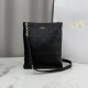 Replica Borsa Dior Trianon con catena agnello piatta Macrocannage Nero False Online