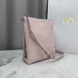 Replica Borsa Dior Trianon con catena agnello piatta Macrocannage Rosa False Online