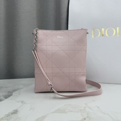 Replica Borsa Dior Trianon con catena agnello piatta Macrocannage Rosa False Online