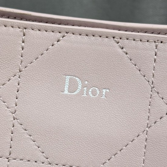 Replica Borsa Dior Trianon con catena agnello piatta Macrocannage Rosa False Online