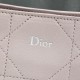 Replica Borsa Dior Trianon con catena agnello piatta Macrocannage Rosa False Online