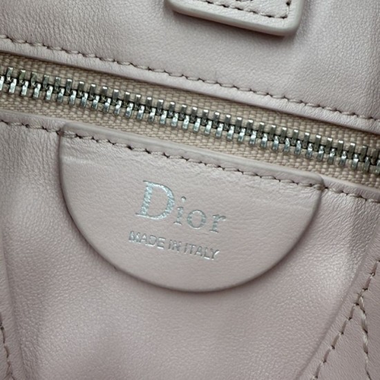 Replica Borsa Dior Trianon con catena agnello piatta Macrocannage Rosa False Online