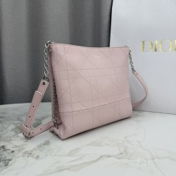 Replica Borse Dior Trianon con catena piatta macrocannage Rosa False Online