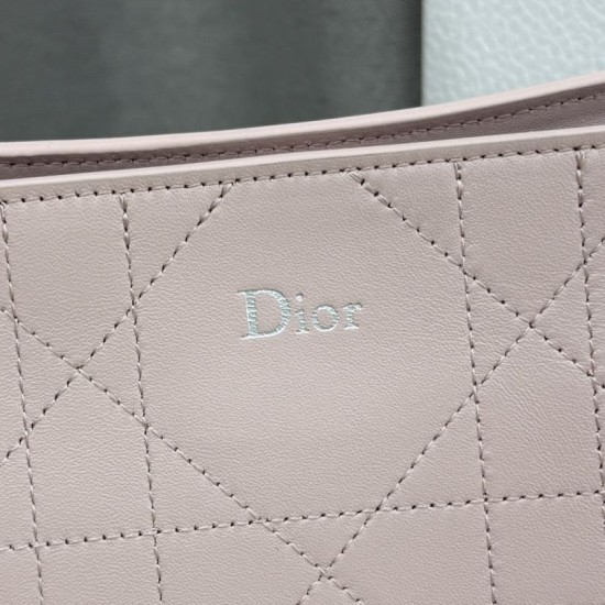 Replica Borse Dior Trianon con catena piatta macrocannage Rosa False Online