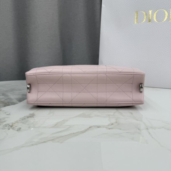 Replica Borse Dior Trianon con catena piatta macrocannage Rosa False Online