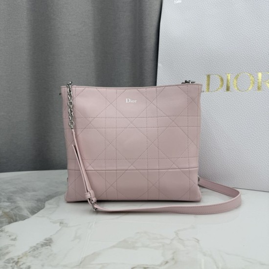 Replica Borse Dior Trianon con catena piatta macrocannage Rosa False Online