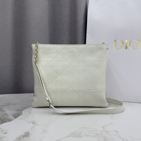 Replica Borse Dior Trianon con catena piatta macrocannage bianca False Online