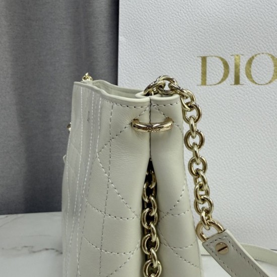 Replica Borse Dior Trianon con catena piatta macrocannage bianca False Online