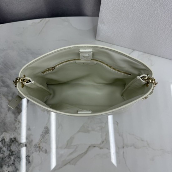 Replica Borse Dior Trianon con catena piatta macrocannage bianca False Online