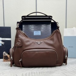 Replica Borsa a tracolla media Prada lavata 1BC276 Marrone False Online