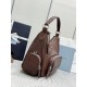 Replica Borsa a tracolla media Prada lavata 1BC276 Marrone False Online