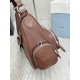 Replica Borsa a tracolla media Prada lavata 1BC276 Marrone False Online