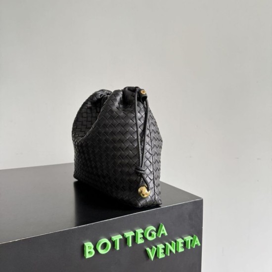 Replica Borse con coulisse Bottega Veneta Intrecciato Nera False Online