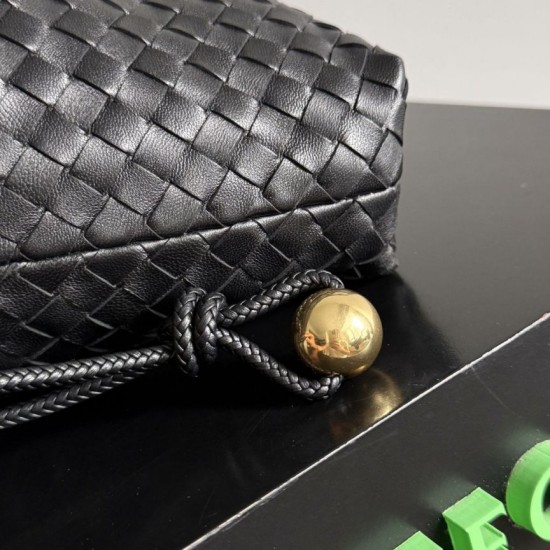 Replica Borse con coulisse Bottega Veneta Intrecciato Nera False Online