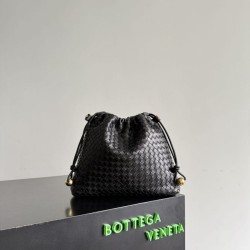 Replica Borse con coulisse Bottega Veneta Intrecciato Nera False Online