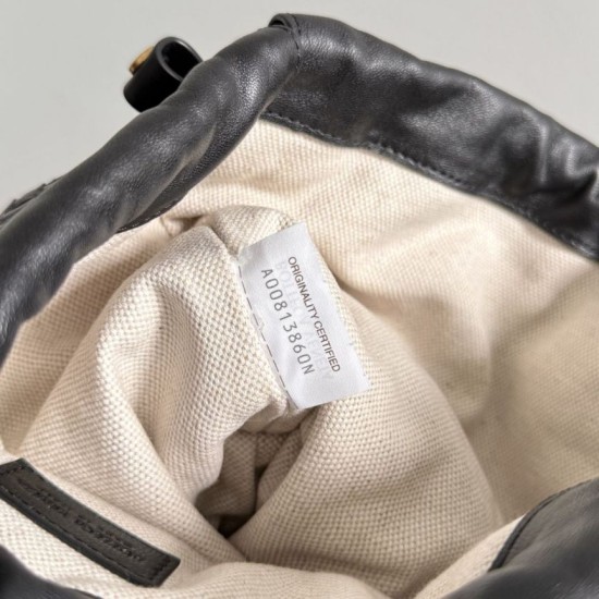 Replica Borse con coulisse Bottega Veneta Intrecciato Nera False Online