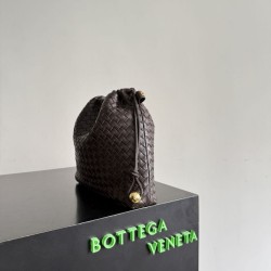 Replica Borse con coulisse Bottega Veneta Intrecciato Caffè False Online