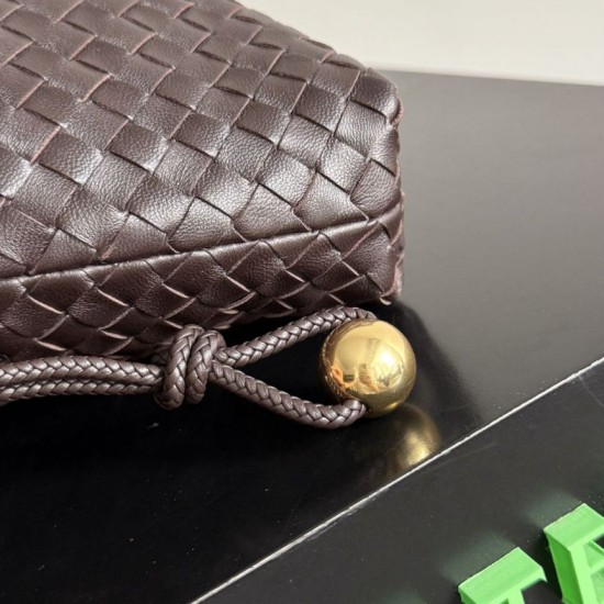Replica Borse con coulisse Bottega Veneta Intrecciato Caffè False Online