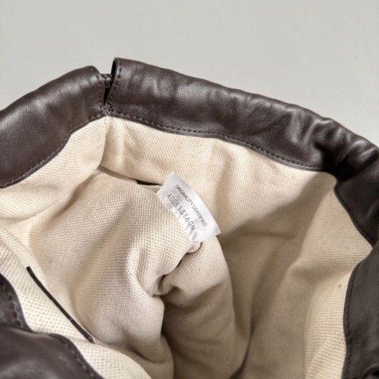 Replica Borse con coulisse Bottega Veneta Intrecciato Caffè False Online