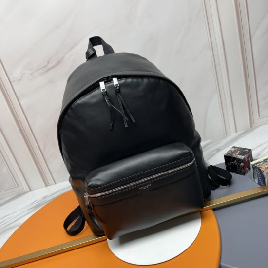 Replica Zaino YSL Saint Laurent City in pelle opaca nera False Online