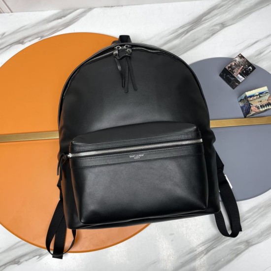 Replica Zaino YSL Saint Laurent City in pelle opaca nera False Online