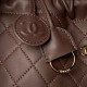 Replica Borsa a secchiello trapuntata Chanel 25 con coulisse AP5317 Caffè False Online