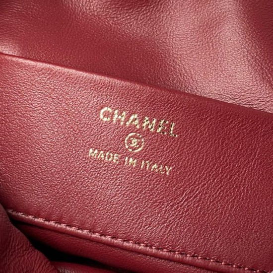 Replica Borsa a secchiello trapuntata Chanel 25 con coulisse AP5317 Caffè False Online