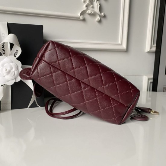 Replica Borsa a secchiello trapuntata Chanel 25 con coulisse AP5317 Borgogna False Online