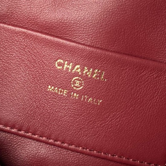 Replica Borsa a secchiello trapuntata Chanel 25 con coulisse AP5317 Borgogna False Online