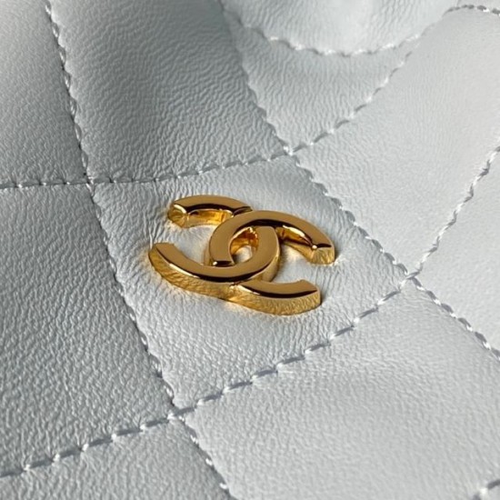 Replica Borsa a secchiello trapuntata Chanel 25 con coulisse AP5317 Blu False Online
