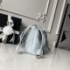 Replica Borsa a secchiello trapuntata Chanel 25 con coulisse AP5317 Blu False Online