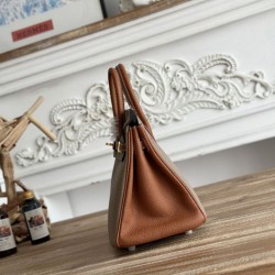 Replica Borsa Hermès Birkin 25cm/30cm bicolore pelle Togo Marrone/Grigio False Online