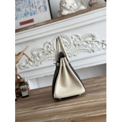 Replica Borsa Hermès Birkin 25cm/30cm bicolore pelle Togo Nero/Bianco False Online