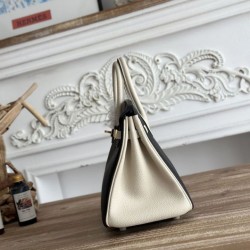 Replica Borsa Hermès Birkin 25cm/30cm bicolore pelle Togo Nero/Bianco False Online