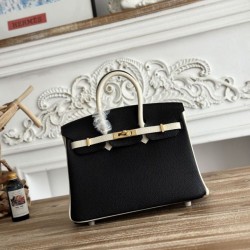 Replica Borsa Hermès Birkin 25cm/30cm bicolore pelle Togo Nero/Bianco False Online