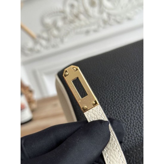 Replica Borsa Hermès Birkin 25cm/30cm bicolore pelle Togo Nero/Bianco False Online