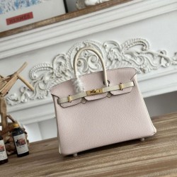 Replica Borsa Hermès Birkin 25cm/30cm bicolore pelle Togo Rosa/Bianco False Online