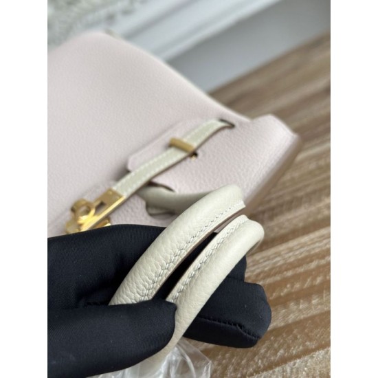 Replica Borsa Hermès Birkin 25cm/30cm bicolore pelle Togo Rosa/Bianco False Online