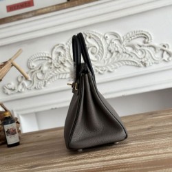 Replica Borsa Hermès Birkin 25cm/30cm bicolore pelle Togo Etoupe/Nero False Online