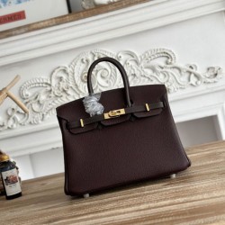 Replica Borsa Hermès Birkin 25cm/30cm bicolore pelle Togo Borgogna False Online