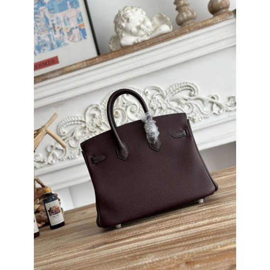 Replica Borsa Hermès Birkin 25cm/30cm bicolore pelle Togo Borgogna False Online