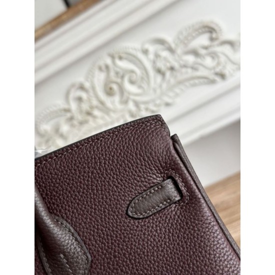 Replica Borsa Hermès Birkin 25cm/30cm bicolore pelle Togo Borgogna False Online