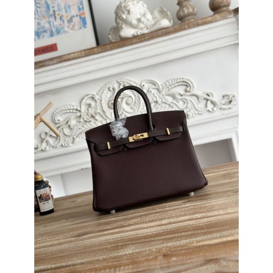 Replica Borsa Hermès Birkin 25cm/30cm bicolore pelle Togo Borgogna False Online