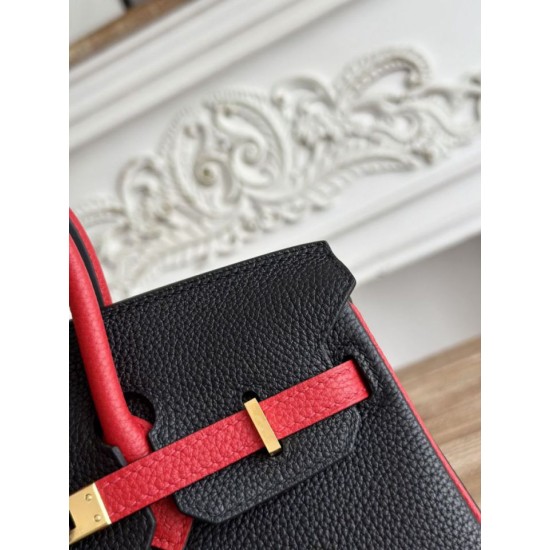 Replica Borsa Hermès Birkin 25cm/30cm bicolore pelle Togo Nero/Rosso False Online
