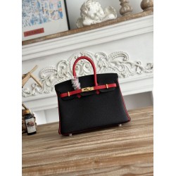 Replica Borsa Hermès Birkin 25cm/30cm bicolore pelle Togo Nero/Rosso False Online
