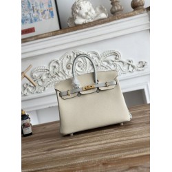 Replica Borsa Hermès Birkin 25cm/30cm bicolore pelle Togo Bianco/Blu False Online