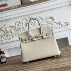 Replica Borsa Hermès Birkin 25cm/30cm bicolore pelle Togo Bianco/Blu False Online