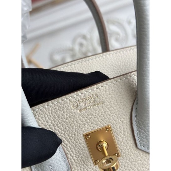 Replica Borsa Hermès Birkin 25cm/30cm bicolore pelle Togo Bianco/Blu False Online