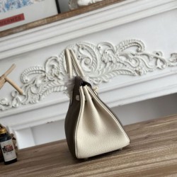 Replica Borsa Hermès Birkin 25cm/30cm bicolore pelle Togo Etoupe/Bianco False Online